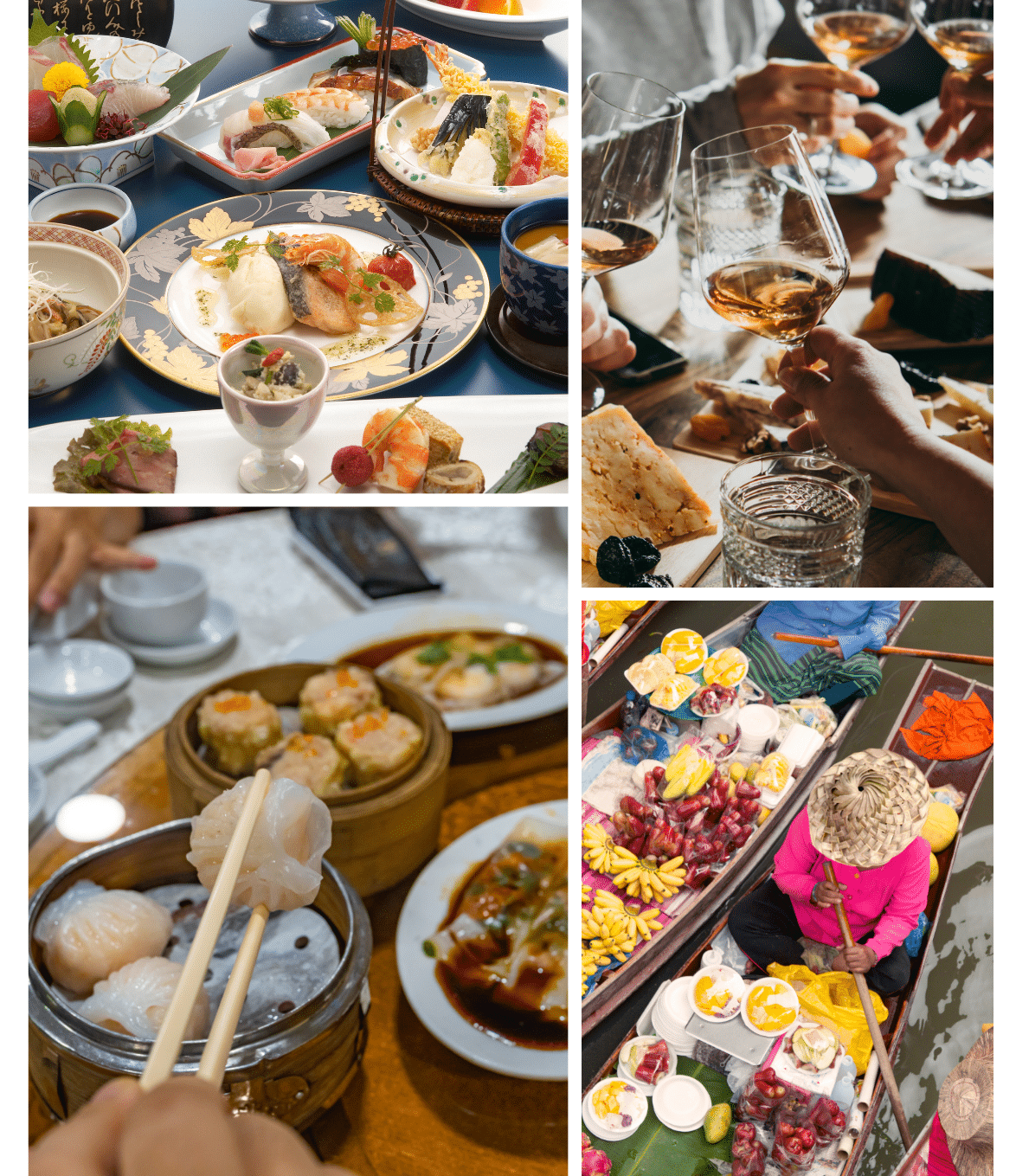 Repas japonais varié et élégant.